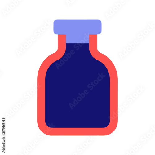 Colorful flat illustration of a medicine bottle on white background.