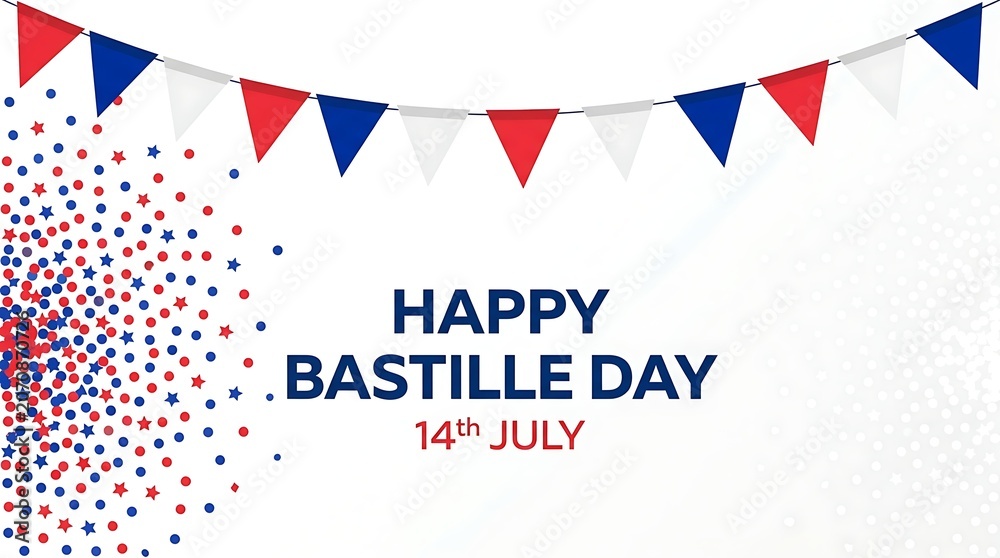 Obraz premium Happy bastille day on july 14th celebration background