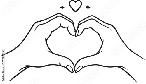 Εκτύπωση καμβά Hands forming a heart shape Vector desogn