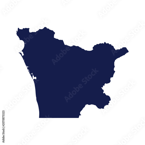 Portugal Silhouette Against White Background Dark Blue Monochrome Shape
