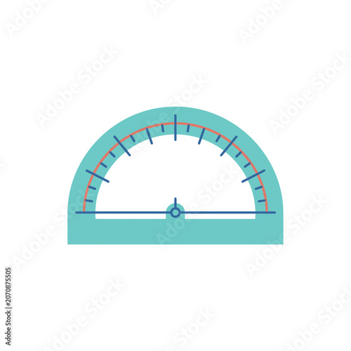 Gauge indicator with scale flat vector illustration on white background