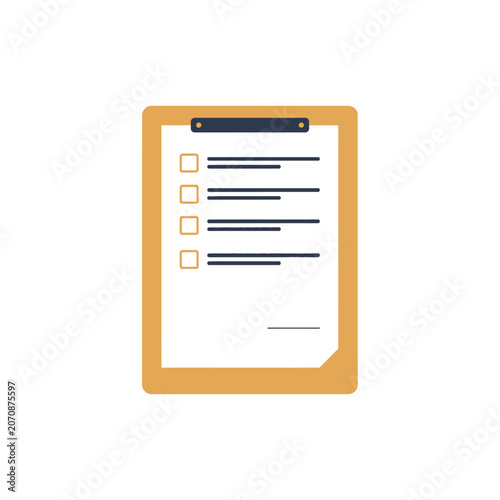 Checklist Icon With Rectangular Frame And Horizontal Lines