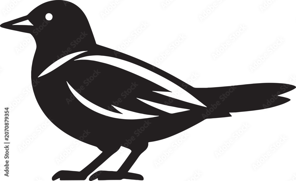 Fototapeta premium Silhouette of a Red winged Blac bird 