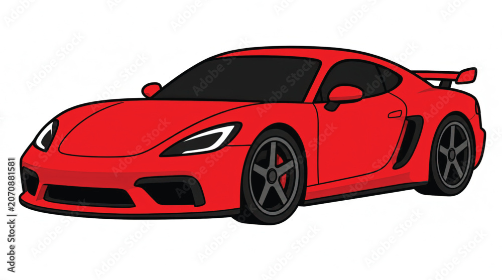 Fototapeta premium Red Sports Car Front View.