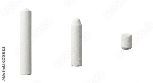 Schilderij op canvas White chalk sticks progression isolated on transparent background