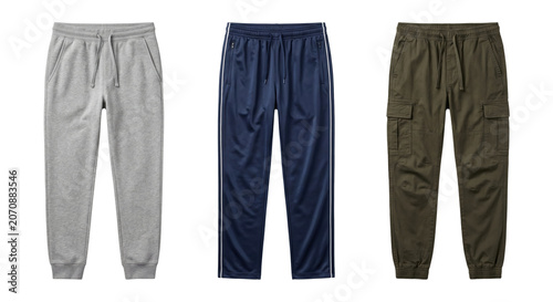 Obraz na płótnie Men casual pants sweatpants track pants cargo pants, isolated on transparent bac