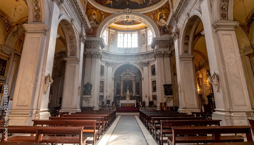 Church Interior with Rome.