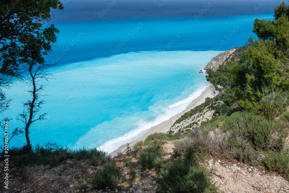 Fototapeta premium Lefkada Coastline near Egremni Beach, Greece