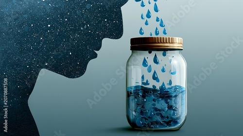 Capturing Drops of Water in a Jar Representing Conservation Efforts