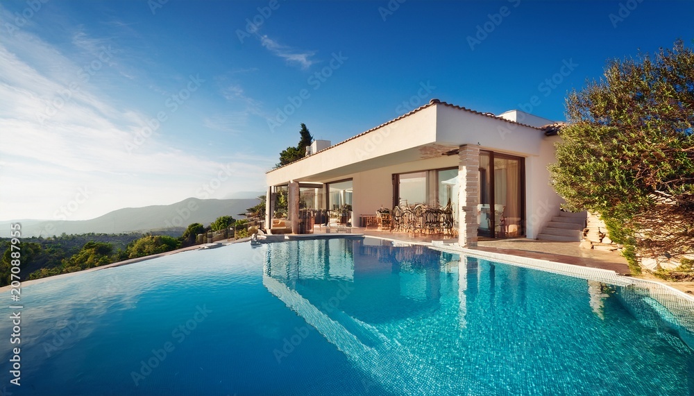 Fototapeta premium modern luxury mediterranean home with swimming pool
