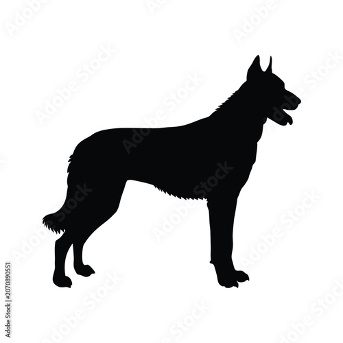 Billede på lærred Labrador Retriever dog breed black silhouette logo,  Golden Retriever dog breed