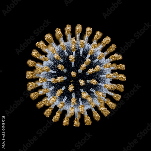 Rotavirus particle captured under high magnification reveals its structure
