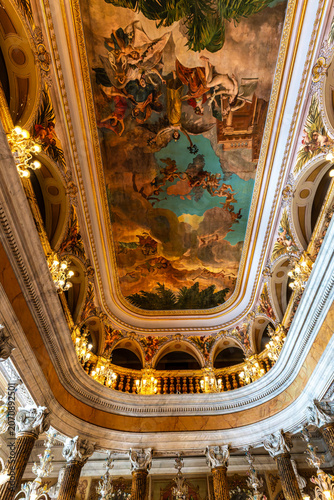 Interior of the Amazonas Theater in the city of Manaus in Brazil. Symbol of the golden period of rubber in Brazil