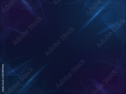 Abstract Blue Technology Background with Digital Circuit Frame