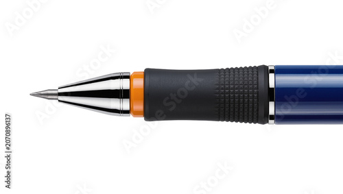 Photos Isolated modern blue and orange mechanical pencil with a comfortable textured ru