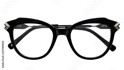 Konstfotografi Isolated black cat-eye glasses with stylish details, modern eyewear fashion acce