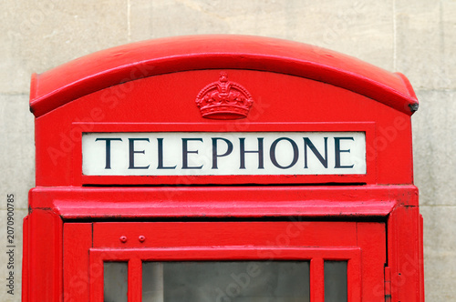 British red telephone box, London, England, United Kingdom