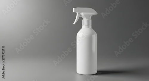 White spray bottle mockup realistic product presentation for cleaning supplies liquid solutions