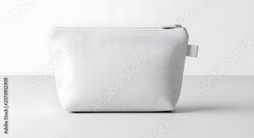 Cosmetic bag mockup realistic white pouch for branding product presentation