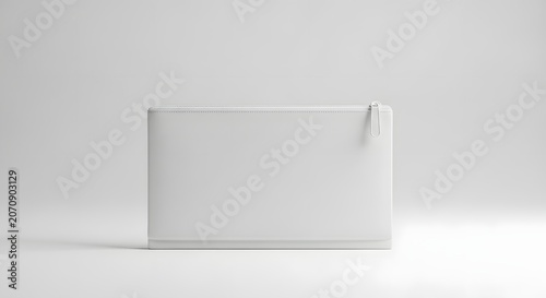 White pouch mockup realistic cosmetic bag presentation for branding product visualization
