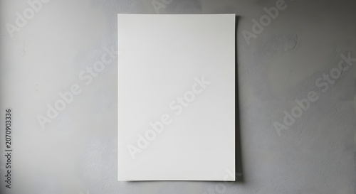 Blank paper mockup on textured gray wall realistic presentation for artwork and design projects