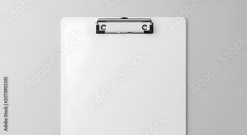 Blank clipboard mockup on white background ideal for design presentations and branding concepts