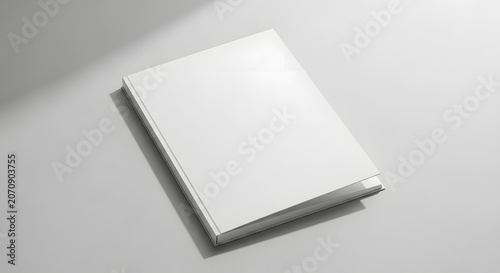 Blank book cover mockup realistic white hardcover presentation for design showcase