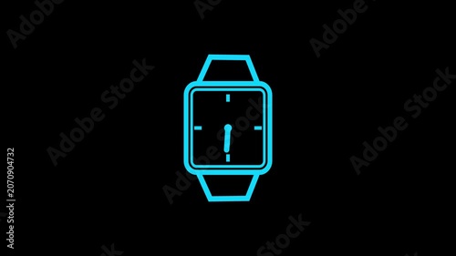 clock icon animation on black background.