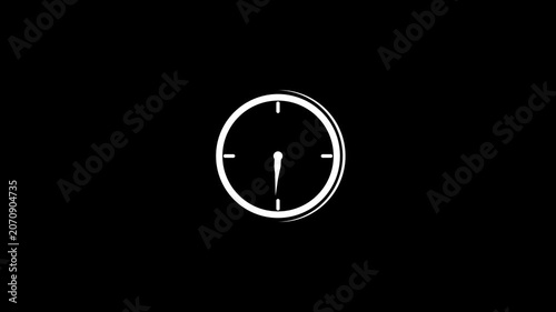 clock icon animation on black background.
