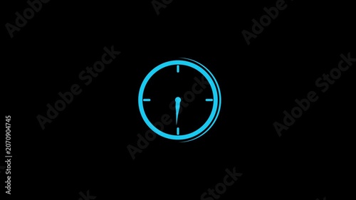 clock icon animation on black background.