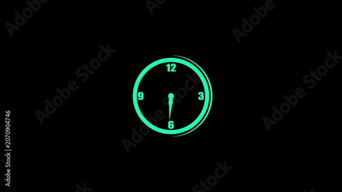clock icon animation on black background.