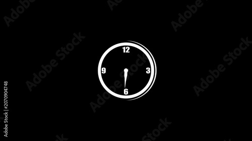 clock icon animation on black background.