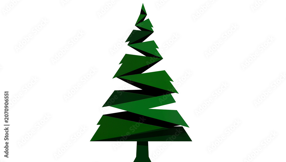 Obraz premium Isolated stylized geometric pine tree design for winter holiday greetings and festive decor element