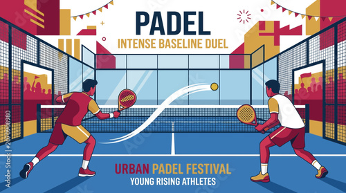 Padel Tennis Match Energetic Dynamic Urban Festival Action