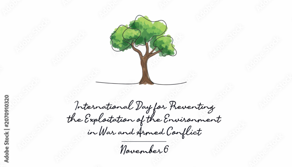 Fototapeta premium International day for preventing the exploitation of the environment in war and armed conflict