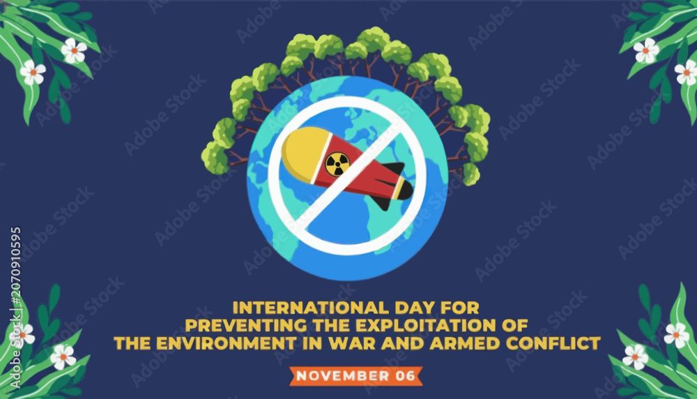 Fototapeta premium International day for preventing the exploitation of the environment in war and armed conflict