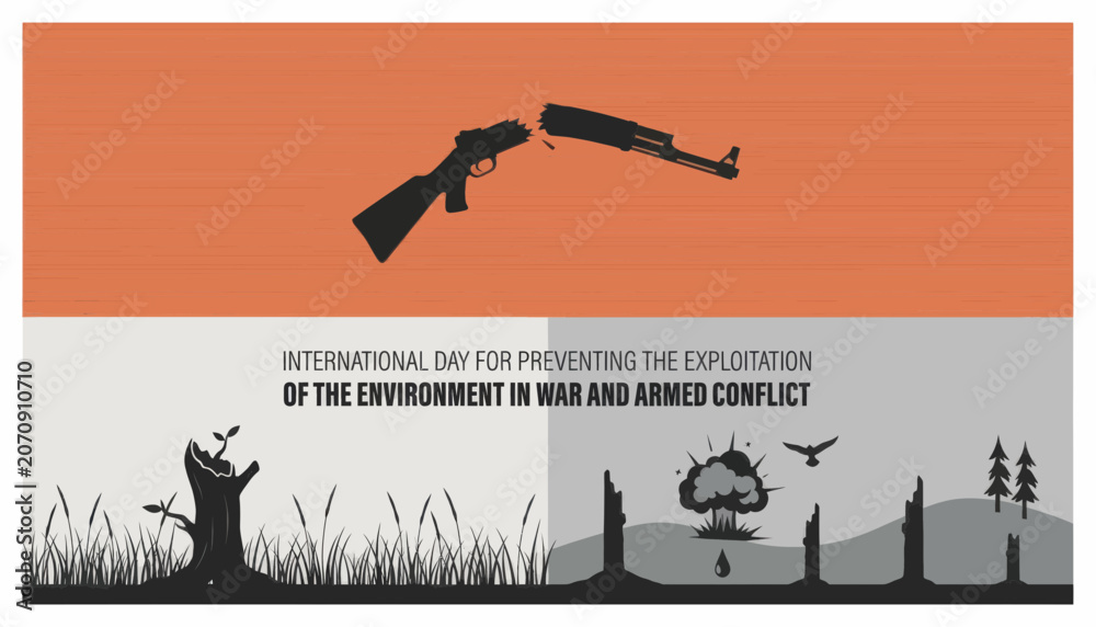 Fototapeta premium International day for preventing the exploitation of the environment in war