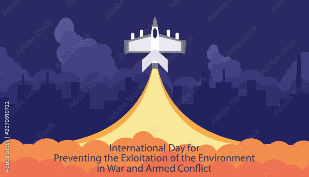Fototapeta premium International day for preventing the exploitation of the environment in war and armed conflict