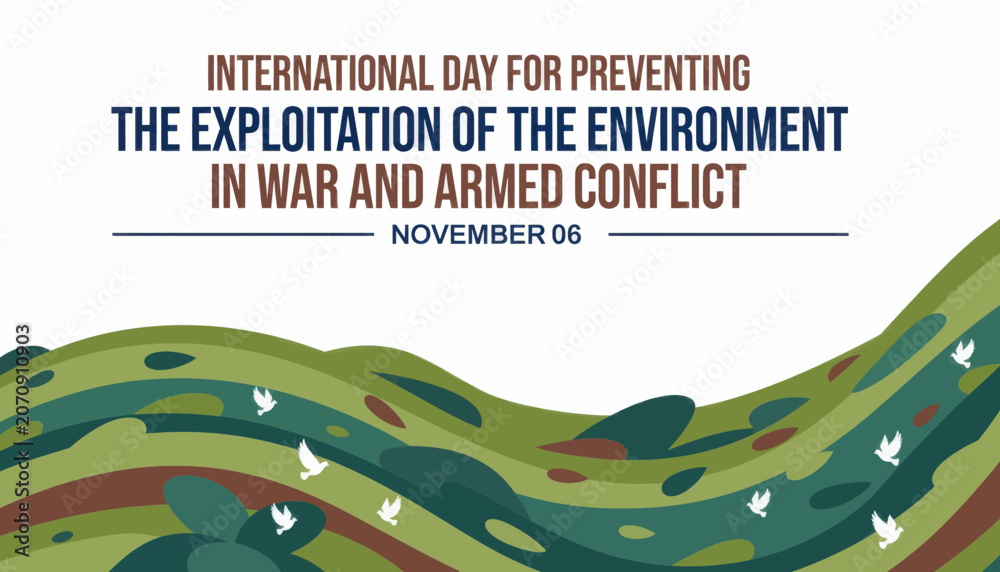 Fototapeta premium International day for preventing the exploitation of the environment in war and armed conflict