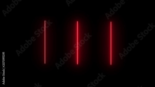 Red Neon Light Beam Animation Loop.4k video