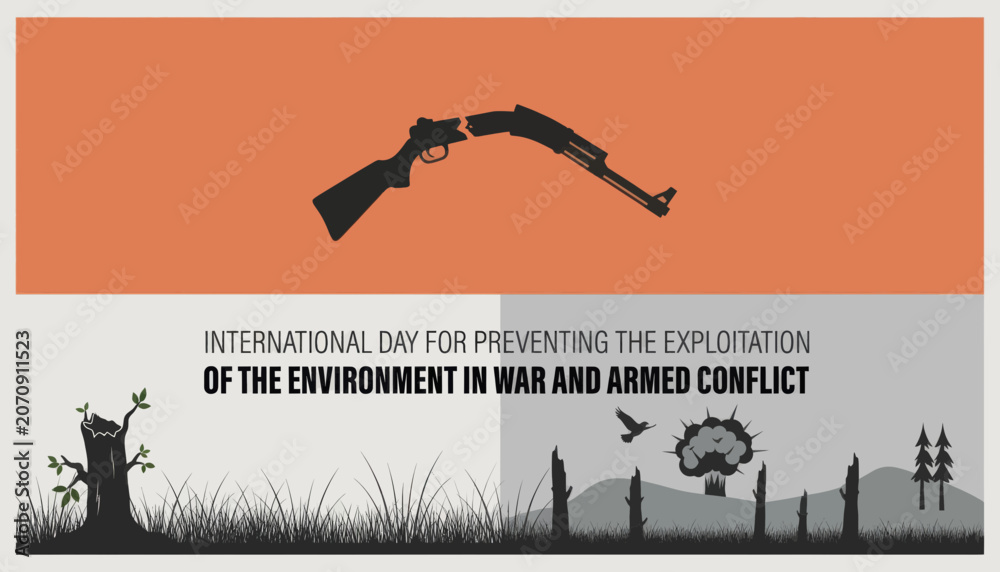 Fototapeta premium International day for preventing the exploitation of the environment in war
