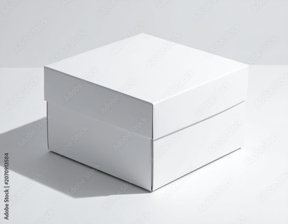 Naklejka premium White box packaging mockup on clean background