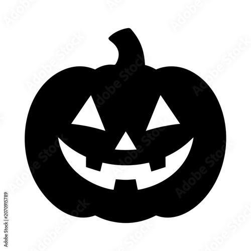 Spooky Halloween pumpkin face silhouette isolated on  transparent background, perfect for Halloween porch welcome signs, spooky party decorations, pumpkin carving stencils, and seasonal vector masks