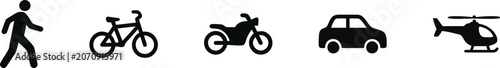 Foto Transportation modes icons, editable vector illustration