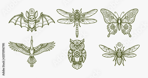 Steampunk Mechanical Animals and Insects Collection