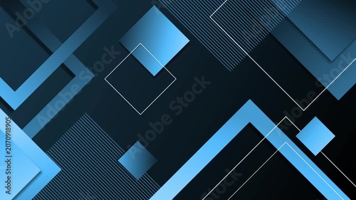 Abstract background with overlapping geometric squares and angled lines animation
