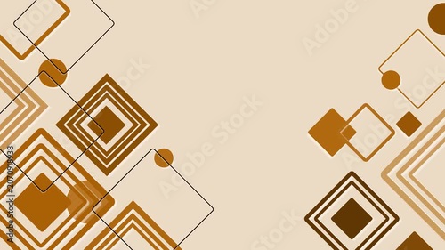 Background with overlapping geometric squares and angled lines animated
