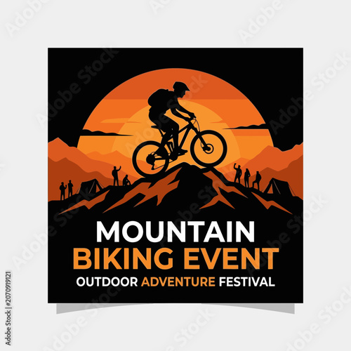 Mountain Biking Event Outdoor Adventure Festival Silhouette