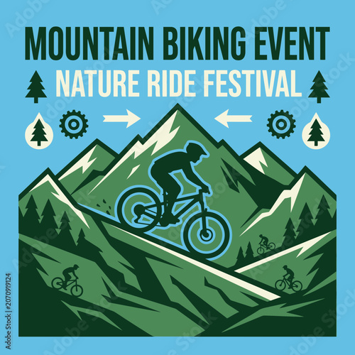 Mountain Biking Event Nature Ride Festival With Climbers