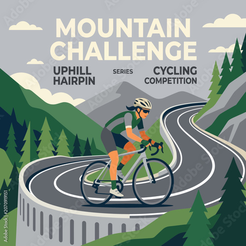 Mountain Cycling Competition Series Uphill Hairpin Challenge
